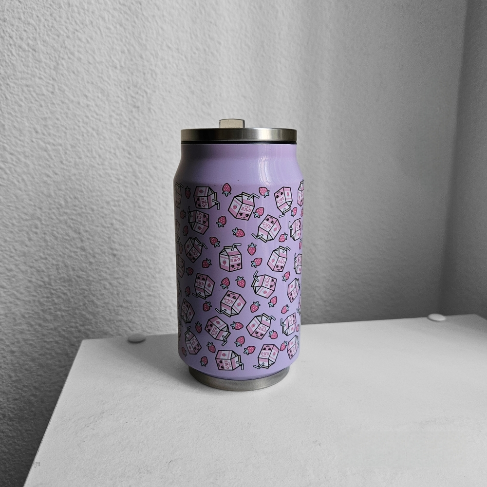 Strawberry Milk Carton Metal Tumbler